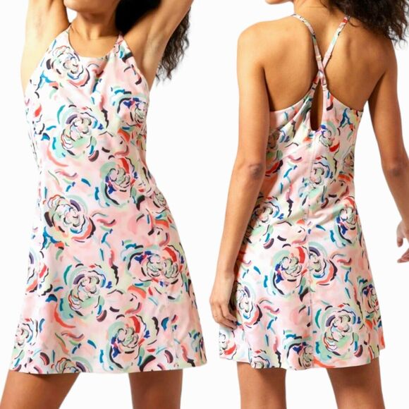 Athleta Infinity Activewear Dress Womens Medium Pink Elegance Floral Orchid - Picture 1 of 13